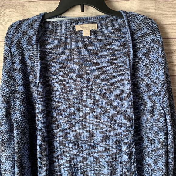 Laura Ashley Blue Cardigan Sweater with Fringe Tassels 3/4 Sleeves Size Large - Picture 3 of 16